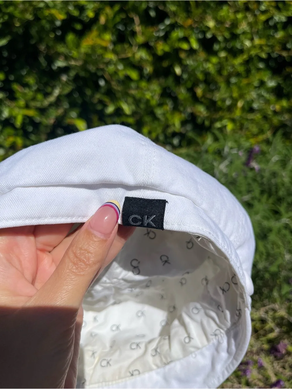 Calvin Klein CK Y2K Newsboy White Cotton Hat Cap 2000s